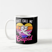 Just Call Me Cud Valentine Cute Arrow Heart Couple コーヒーマグカップ (左)