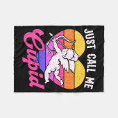 Just Call Me Cud Valentine Cute Arrow Heart Couple フリースブランケット (正面(横))