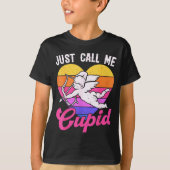 Just Call Me Cupid Valentine Cute Arrow Heart Coup Tシャツ (正面)