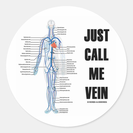 Just Call Me Vein(循環系の姿勢) ラウンドシール (正面)