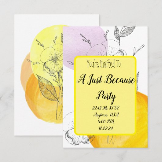 Just Causesカジュアル招待状 招待状 (正面/裏面)