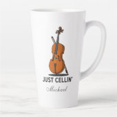 Just Cellin Cellist Performance Music Cello カフェラテマグ (右)