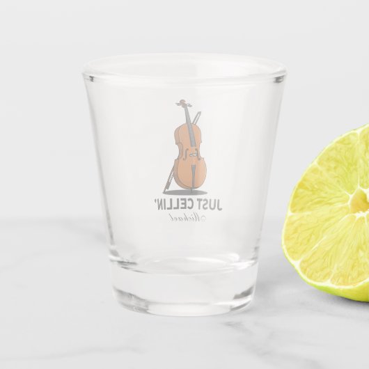 Just Cellin Cellist Performance Music Cello ショットグラス (裏面)