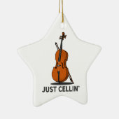 Just Cellin Cellist Performance Music Cello セラミックオーナメント (右)