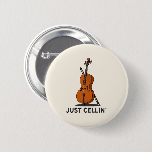 Just Cellin Cellist Performance Music Cello 缶バッジ (正面&裏面)