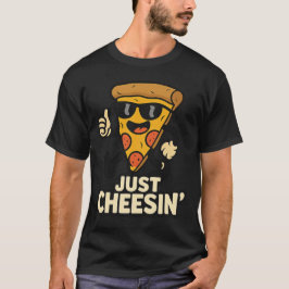 Just Cheesin' おもしろい Pizza Keychain – かわいいプレゼント Tシャツ