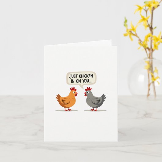 Just Chicken On You Get Well Card カード (黄色い花)
