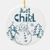 Just Chill Playful Christmas セラミックオーナメント (裏面)