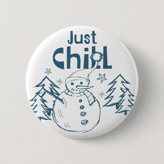 Just Chill Playful Christmas 缶バッジ (正面)