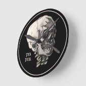 Just Chill Skull  ラウンド壁時計 (傾斜)