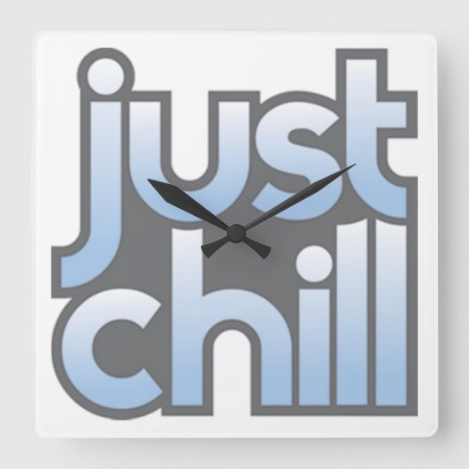 Just Chill Wallクロック スクエア壁時計 (正面)