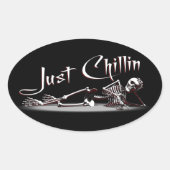 Just Chillin Stickers 楕円形シール (正面)