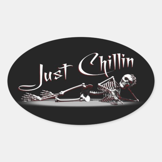 Just Chillin Stickers 楕円形シール (正面)