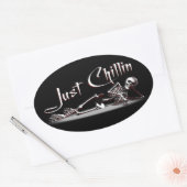 Just Chillin Stickers 楕円形シール (封筒)