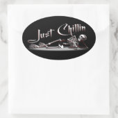 Just Chillin Stickers 楕円形シール (バッグ)