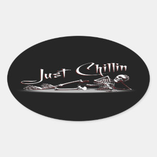 Just Chillin Stickers 楕円形シール