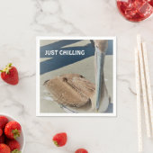JUST CHILLINGおもしろいペリカンの写真 スタンダードカクテルナプキン (インサイチュ)