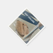 JUST CHILLINGおもしろいペリカンの写真 スタンダードカクテルナプキン (角)