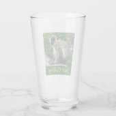 "Just Chilling"緑のサルプリントガラス タンブラーグラス (裏面)