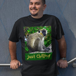 Just Chilling Green MonkeyプリントTシャツ Tシャツ