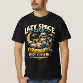 Just Chilling Lazy Astronaut Cat T-Shirt Tシャツ (正面)