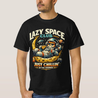 Just Chilling Lazy Astronaut Cat T-Shirt Tシャツ