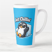 JUST CHILLING PINGUIN Throw Pillow カフェラテマグ (右)