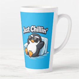 JUST CHILLING PINGUIN Throw Pillow カフェラテマグ