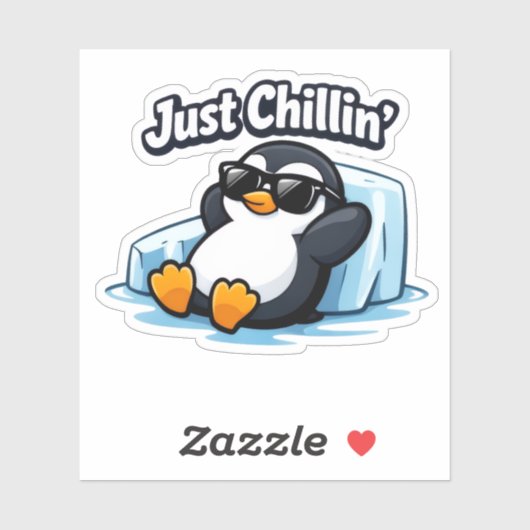 JUST CHILLING PINGUIN Throw Pillow シール (シート)