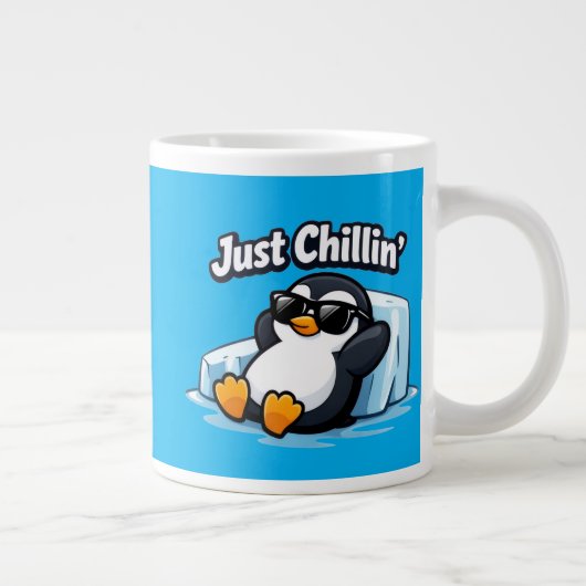 JUST CHILLING PINGUIN Throw Pillow ジャンボコーヒーマグカップ (右)