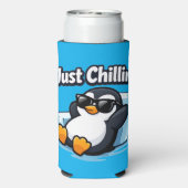 JUST CHILLING PINGUIN Throw Pillow スリム缶クーラー (Seltzer裏面)