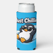 JUST CHILLING PINGUIN Throw Pillow スリム缶クーラー (Seltzer正面)