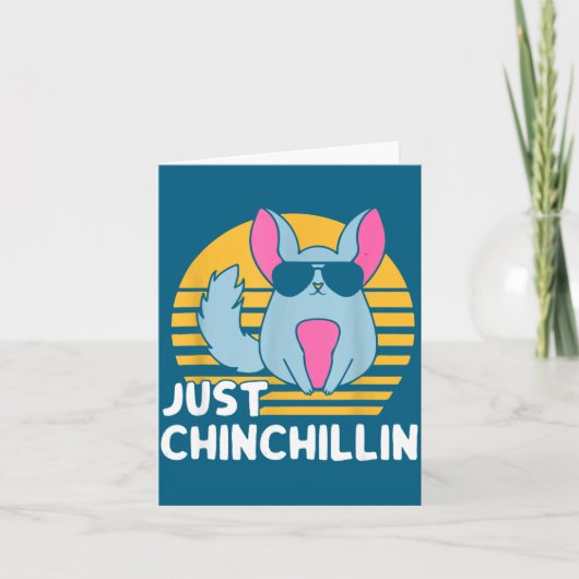 Just Chinchillin Pet Lover Animal Vintage  カード (正面)