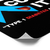 Just Cure Itブルーリボンタイプ1型糖尿病認識度 ポスター (角)