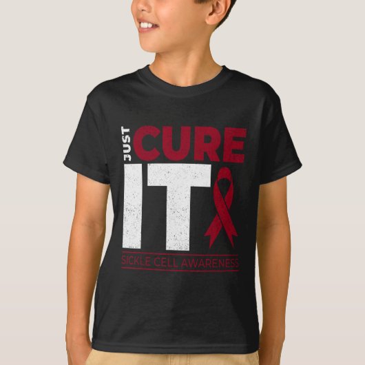 Just Cure It鎌状赤血球貧血Scd認識度リブ Tシャツ (正面)