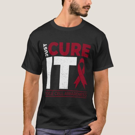Just Cure It鎌状赤血球貧血Scd認識度リブ Tシャツ (正面)
