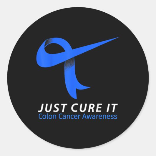 Just Cure It Blue Ribbon Warrior Colon Cancer Awar ラウンドシール (正面)