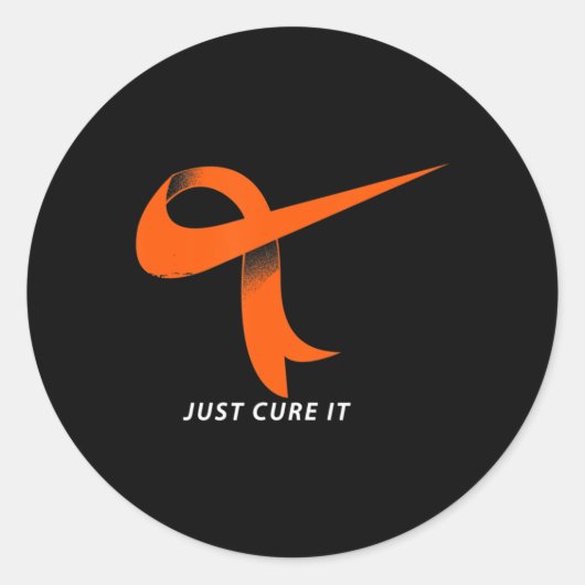 Just Cure It Orange Ribbon Leukemia Awareness ラウンドシール (正面)