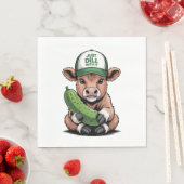 Just Dill With It Cow, おもしろい Pickle スタンダードランチョンナプキン (インサイチュ)