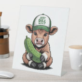 Just Dill With It Cow, おもしろい Pickle 台座サイン (インサイチュ)