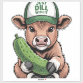 Just Dill with It Cow PNG, Funny Pickle シール (シート)
