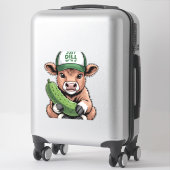 Just Dill with It Cow PNG, Funny Pickle シール (スーツケース)