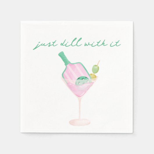 Just Dill with it Pickleball line スタンダードカクテルナプキン (正面)