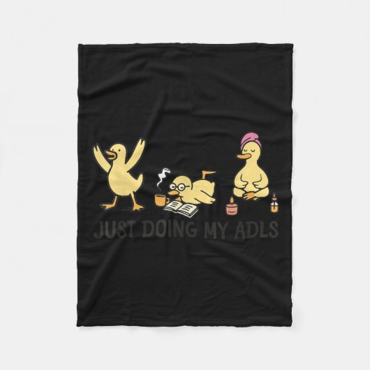 Just Doing My Adls - Silly Goose Occupational Ther フリースブランケット (正面)