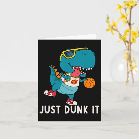 Just Dunk It Fun Dinosaur Bysketbyll League Slam D カード (黄色い花)