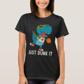Just Dunk It Fun Dinosaur Bysketbyll League Slam D Tシャツ (正面)