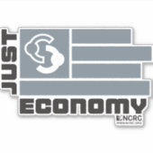 Just Economy-カスタムCut Vinylシール – グレー シール (正面)