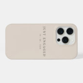 Just Engaged ミニマルタイポグラフィ ソフトラテ iPhoneケース (裏面横)