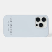 Just Engaged モダン フォント フォグ ブルー iPhoneケース (裏面横)