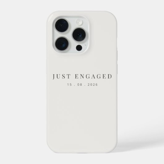Just Engaged モダン フォント ホワイト iPhoneケース (裏面)